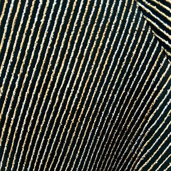 Row A Dress Women Small Gold Silver Cocktail Long Sleeve Nylon Lurex Black - Picture 5 of 7